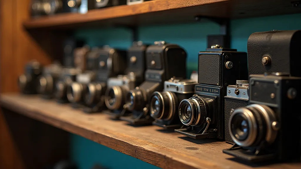 Collection of antique cameras