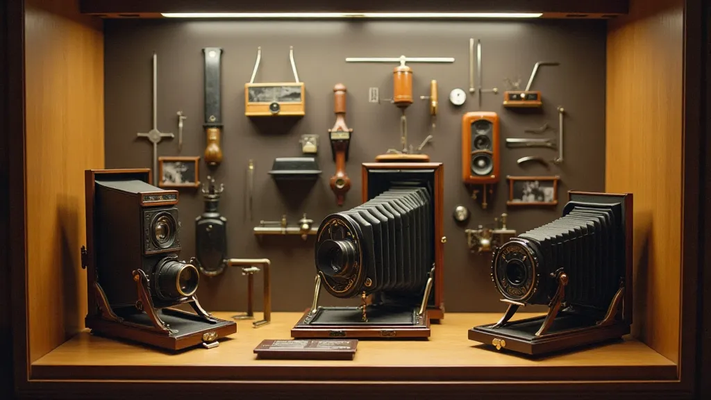 Antique Camera Display Case