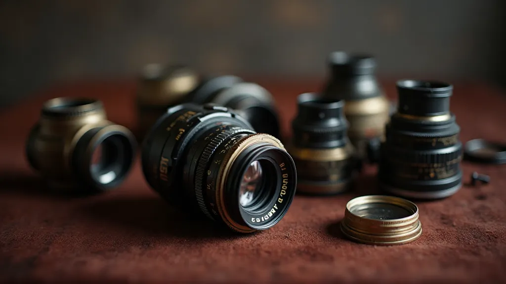Collection of antique camera lenses