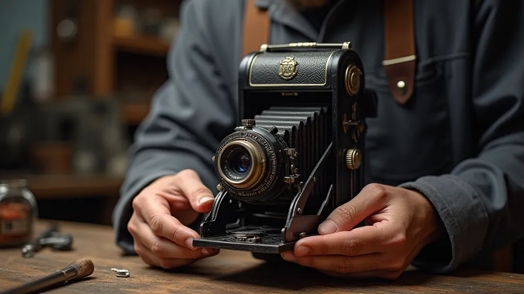 Camera restorer cleaning a lens